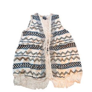 🛍️WESTERN BOHO FRINGE LIGHTWEIGHT LONG VEST SIZE LARGE
